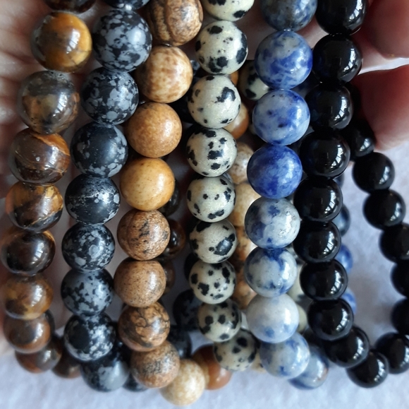 Jewelry - Pair Gemstone Stretch Bracelets